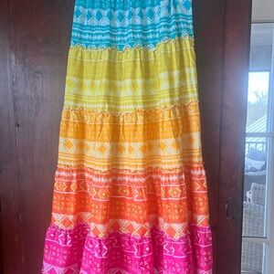 Vibrant Multicolor Maxi Skirt